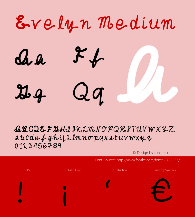 Evelyn Medium Version 001.000 Font Sample