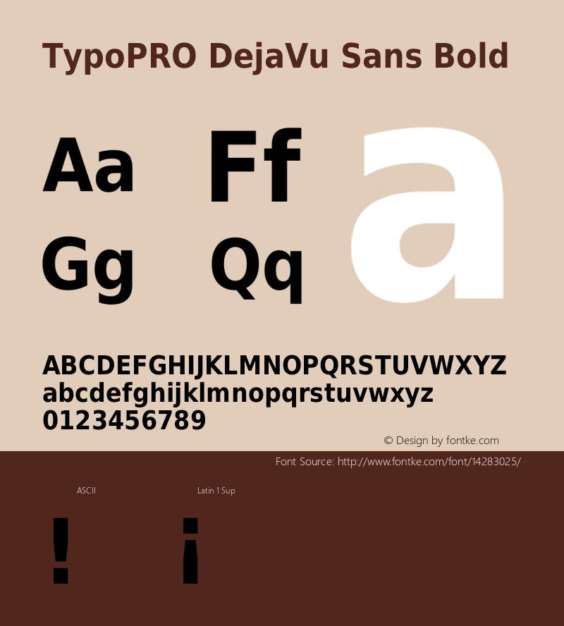 TypoPRO DejaVu Sans Bold Version 2.34 Font Sample