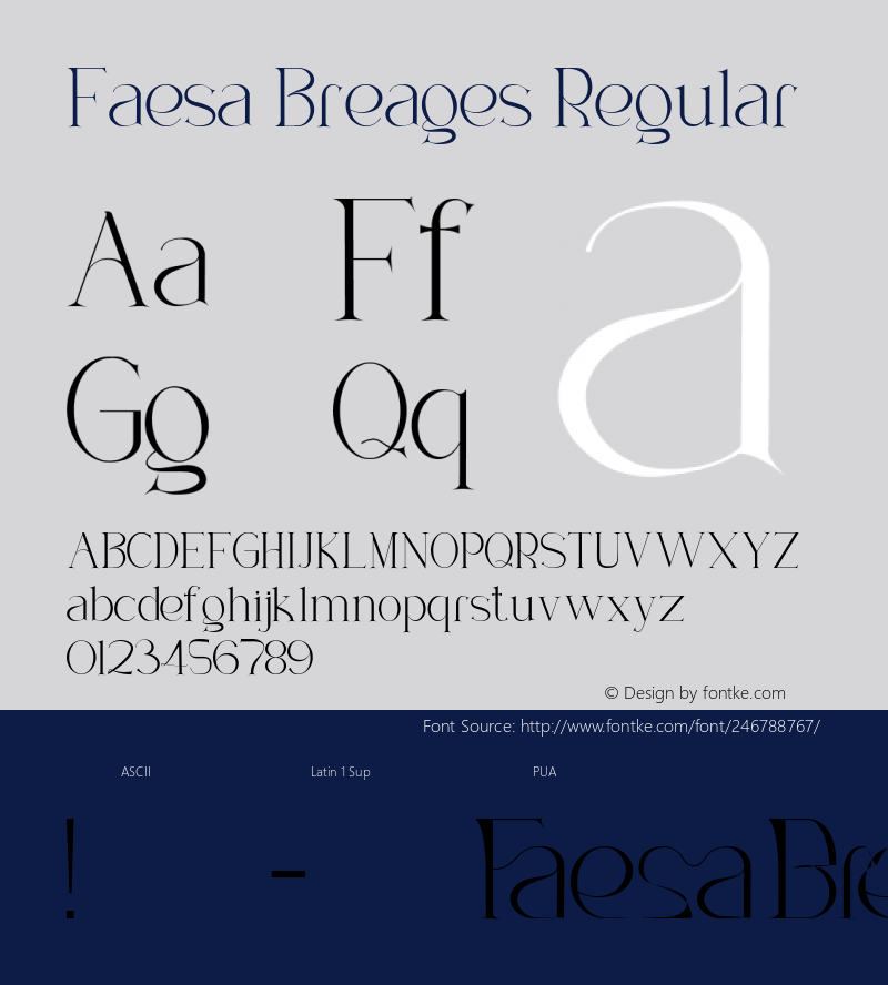 Faesa Breages Version 1.00;November 13, 2021;FontCreator 12.0.0.2547 64-bit图片样张