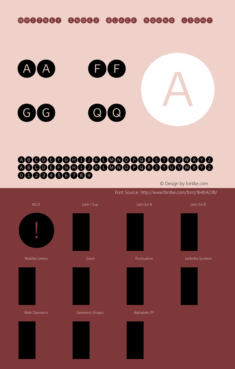 Whitney Index Black Round Light Version 1.3 Basic Font Sample