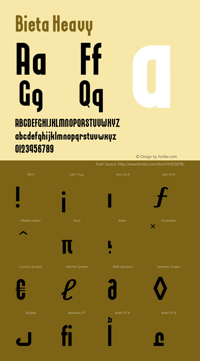 Bieta Heavy Version 1.00;July 16, 2018;FontCreator 11.5.0.2427 64-bit Font Sample