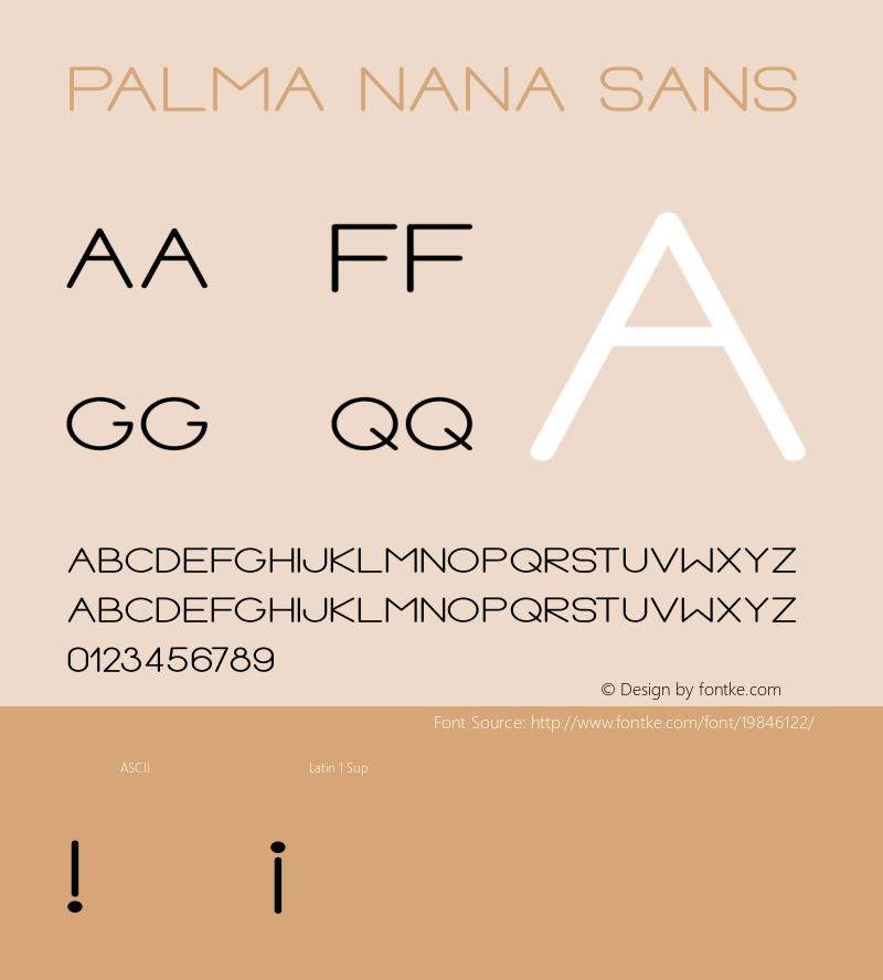 Palma Nana Sans Version 001.000 Font Sample