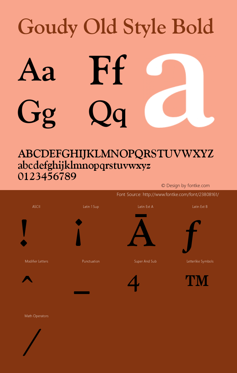 Goudy Old Style Bold Version 1.3 (ElseWare) Font Sample
