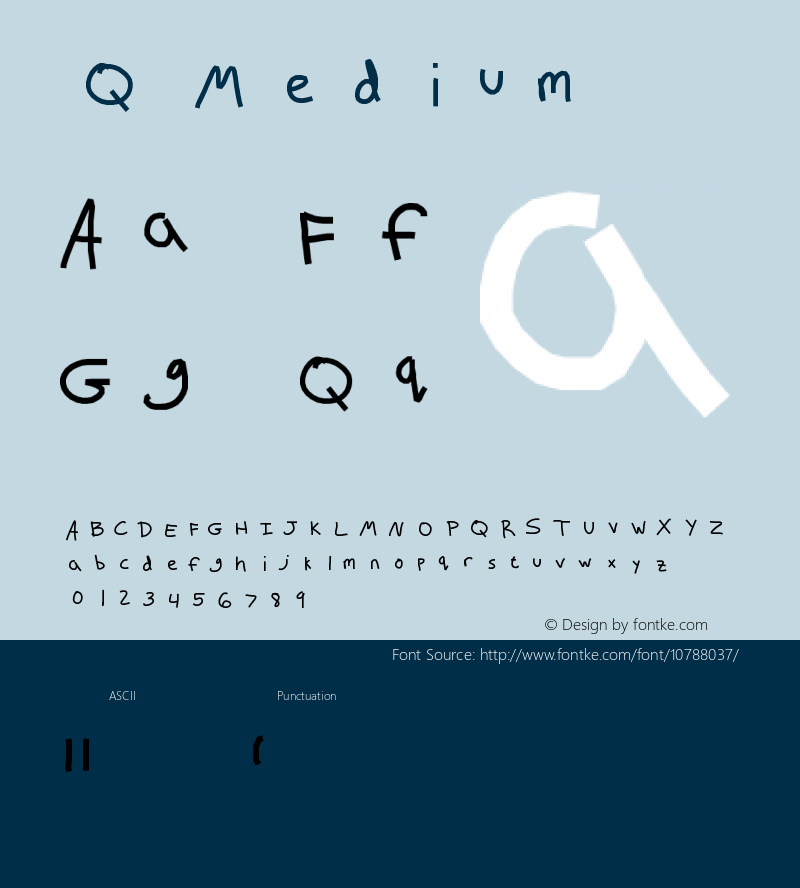 Q Medium Version 001.000 Font Sample