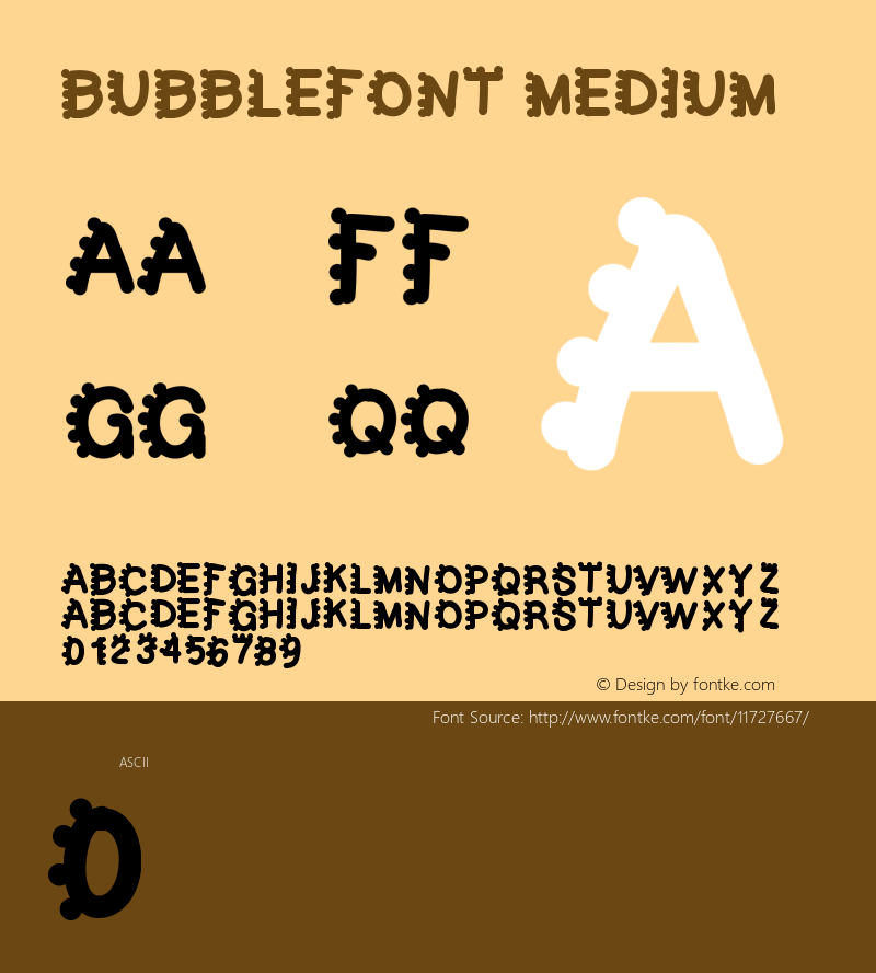 bubblefont Medium Version 001.000 Font Sample