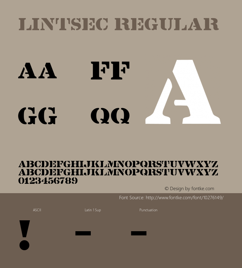 Lintsec Regular Altsys Fontographer 3.5  8/19/92 Font Sample