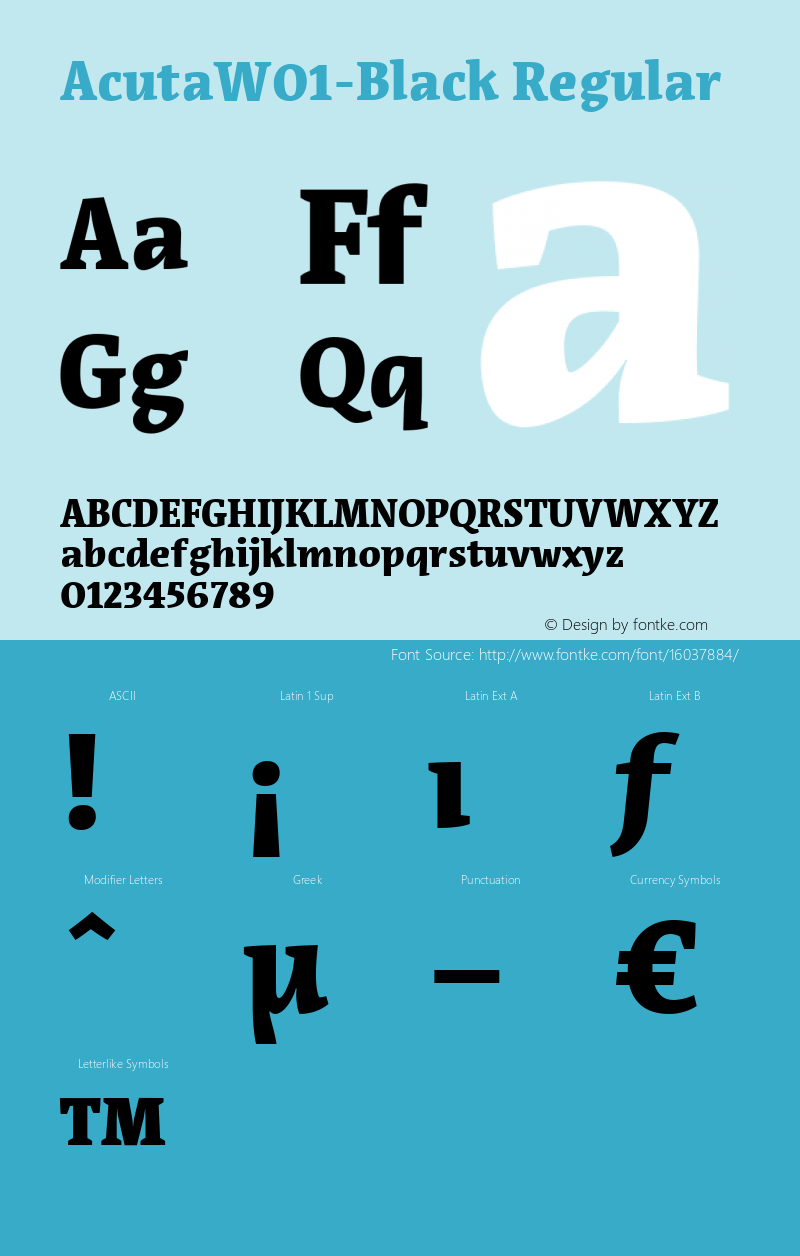 AcutaW01-Black Regular Version 1.10 Font Sample