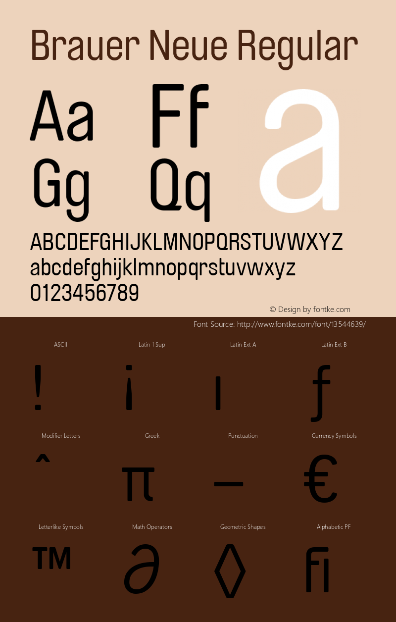 Brauer Neue Regular Version 1.001 Font Sample