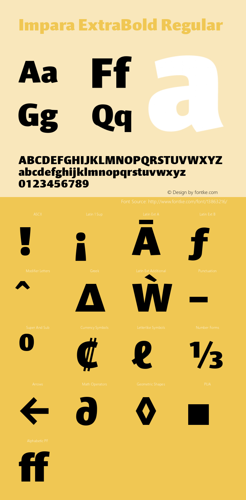 Impara ExtraBold Regular Version 1.000 Font Sample