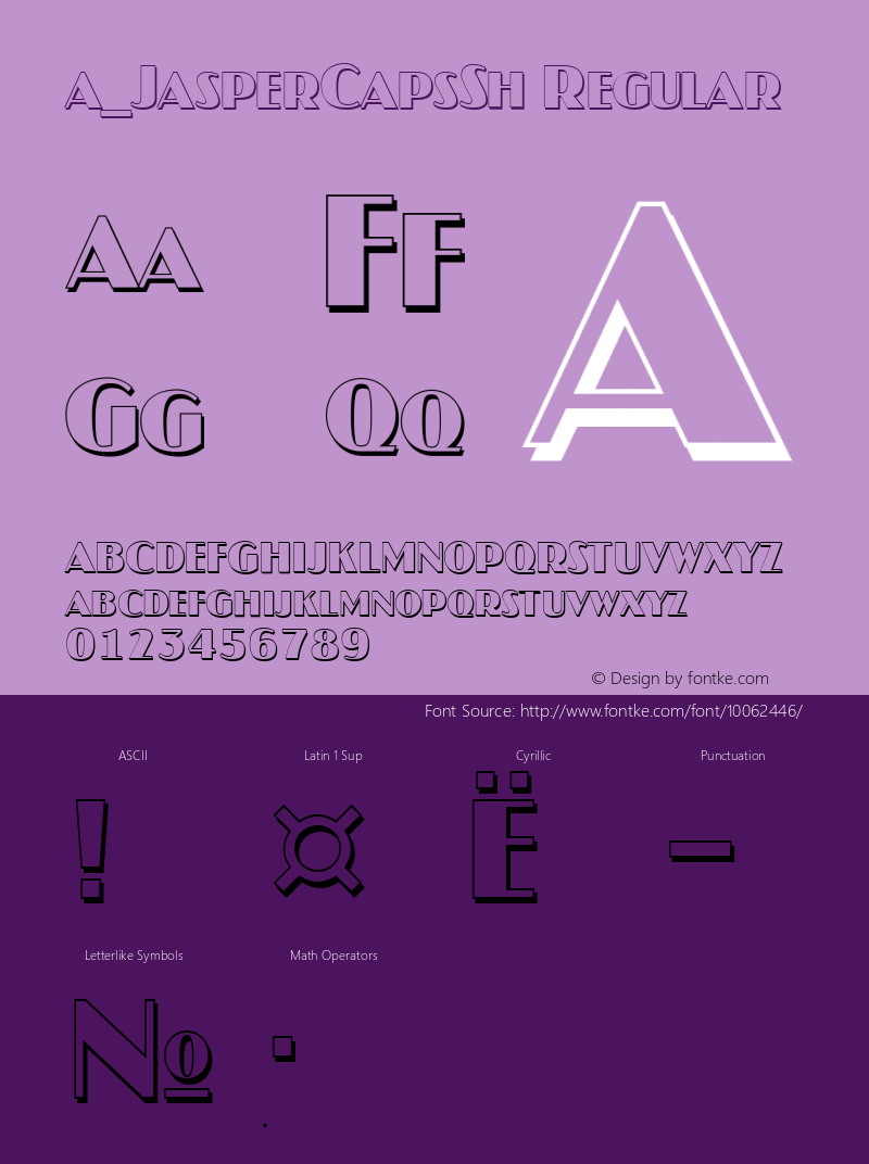 a_JasperCapsSh Regular 01.03 Font Sample