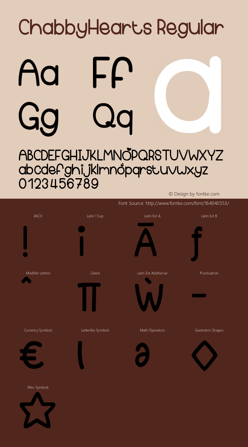 ChabbyHearts 1.0 Font Sample