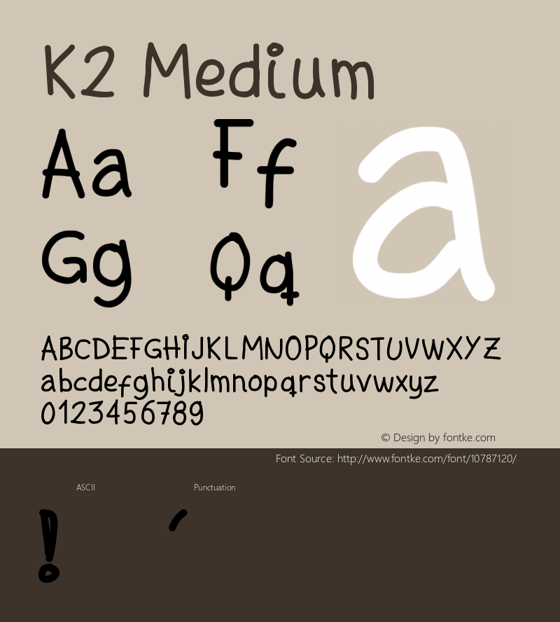 K2 Medium Version 001.000 Font Sample