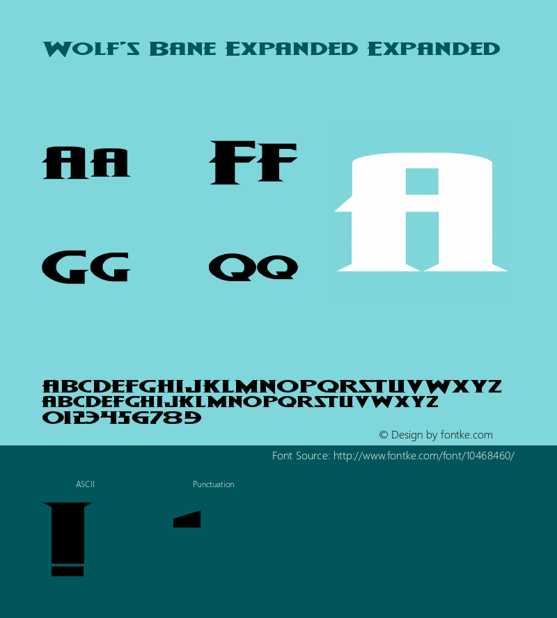 Wolf's Bane Expanded Expanded 1 Font Sample