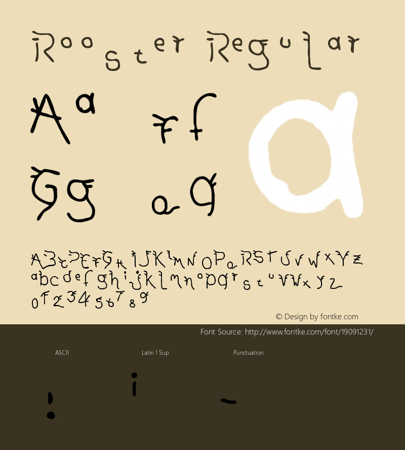 Rooster Regular 1.0 Font Sample