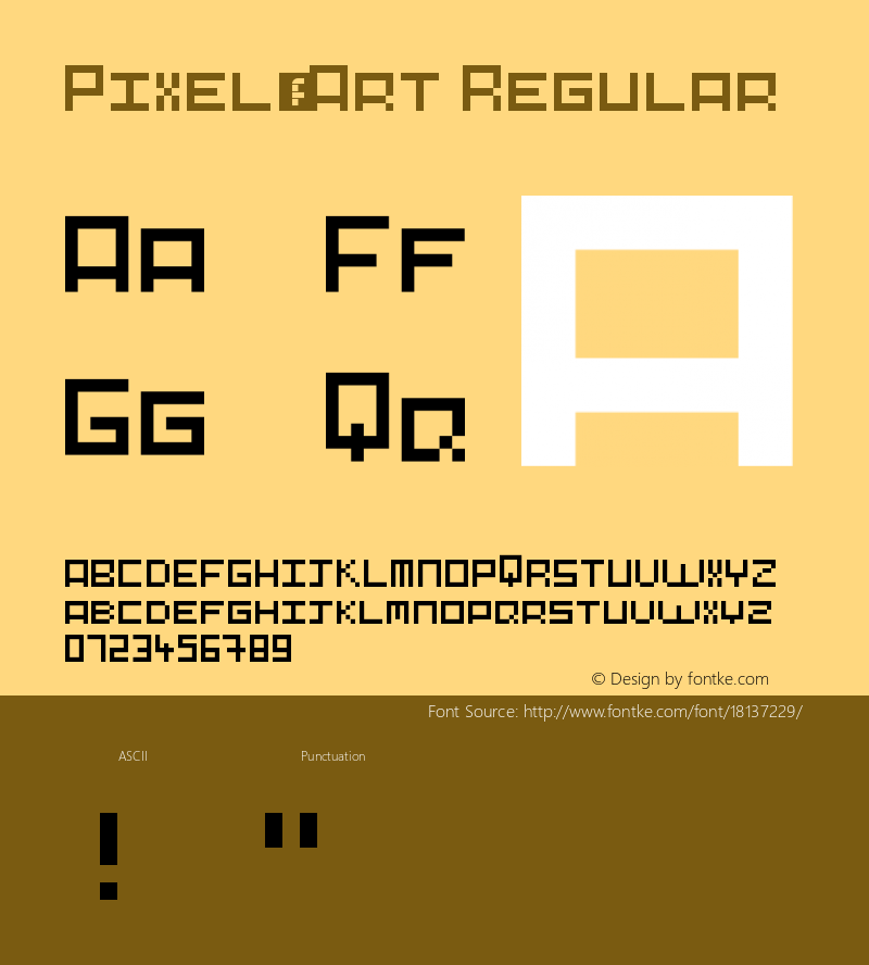 Pixel-Art Regular Version 1.0 Font Sample