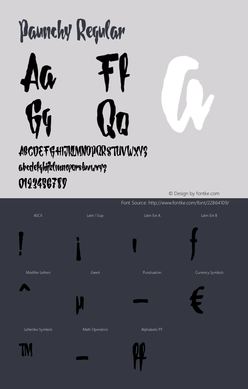 Paunchy Version 001.000 Font Sample