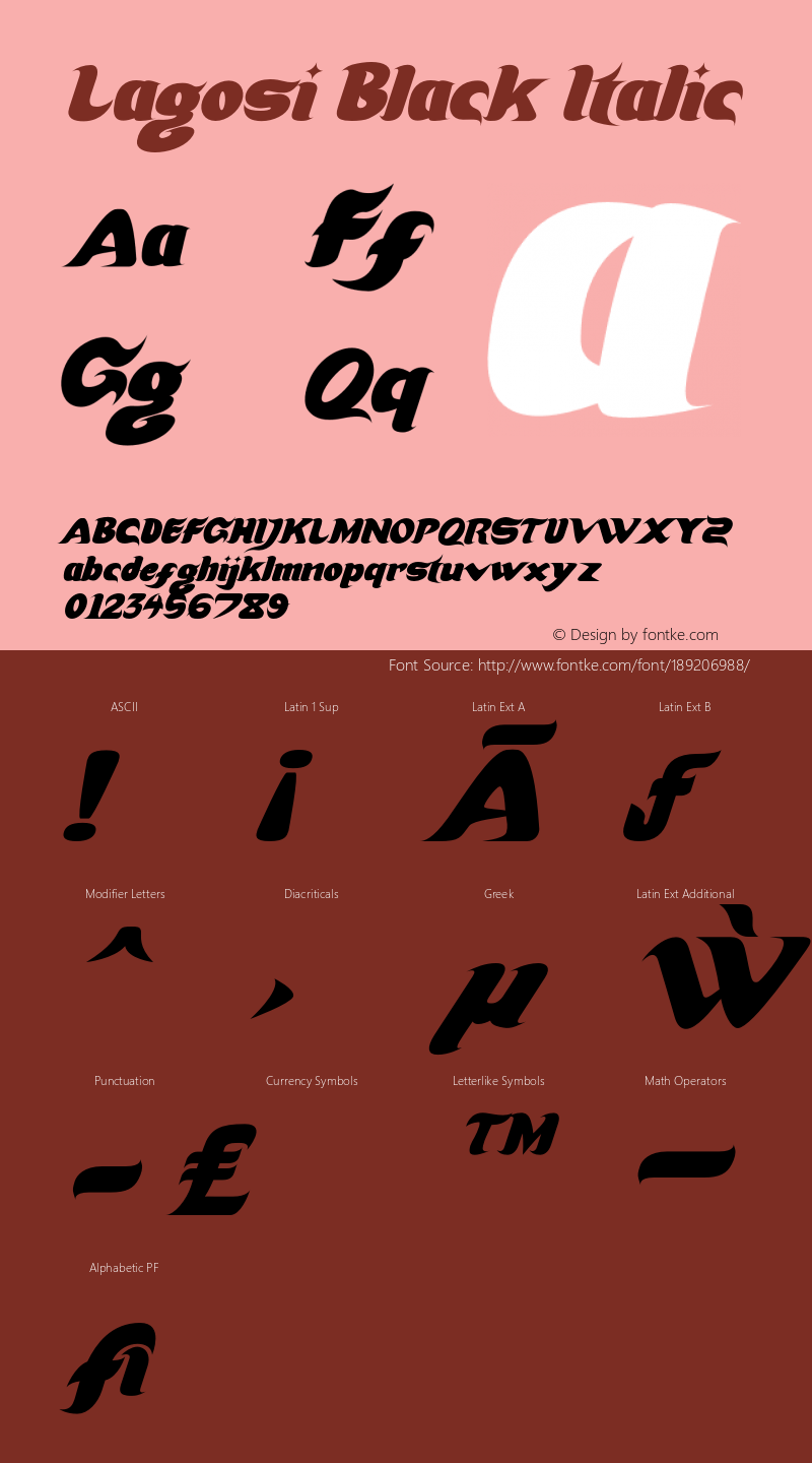 Lagosi-BlackItalic Version 1.000图片样张