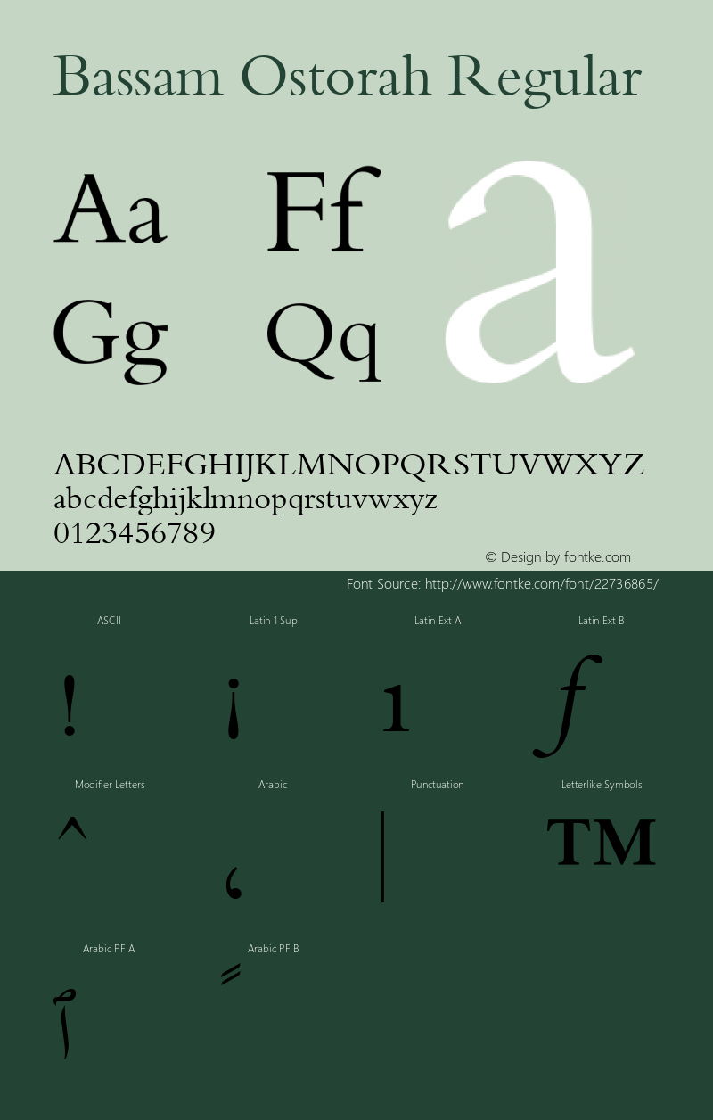 Bassam Ostorah Bassam Systems 10-Nov-2000 Font Sample