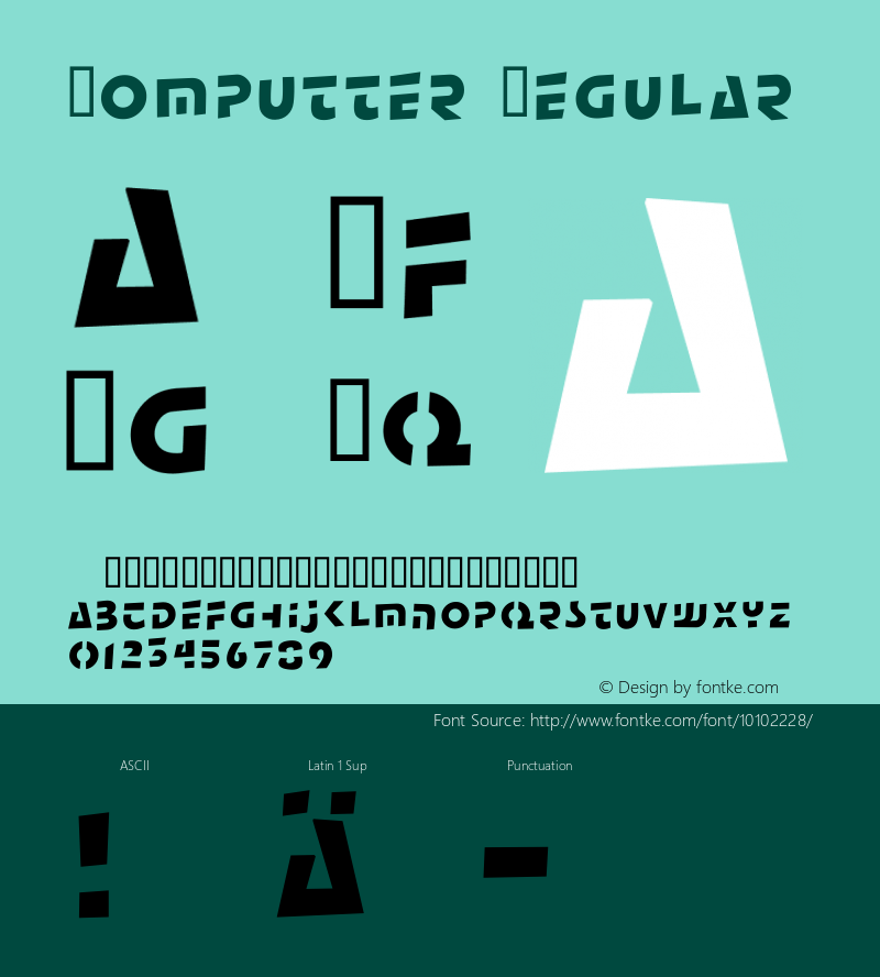 Komputter Regular Macromedia Fontographer 4.1.5 02-02-06 Font Sample