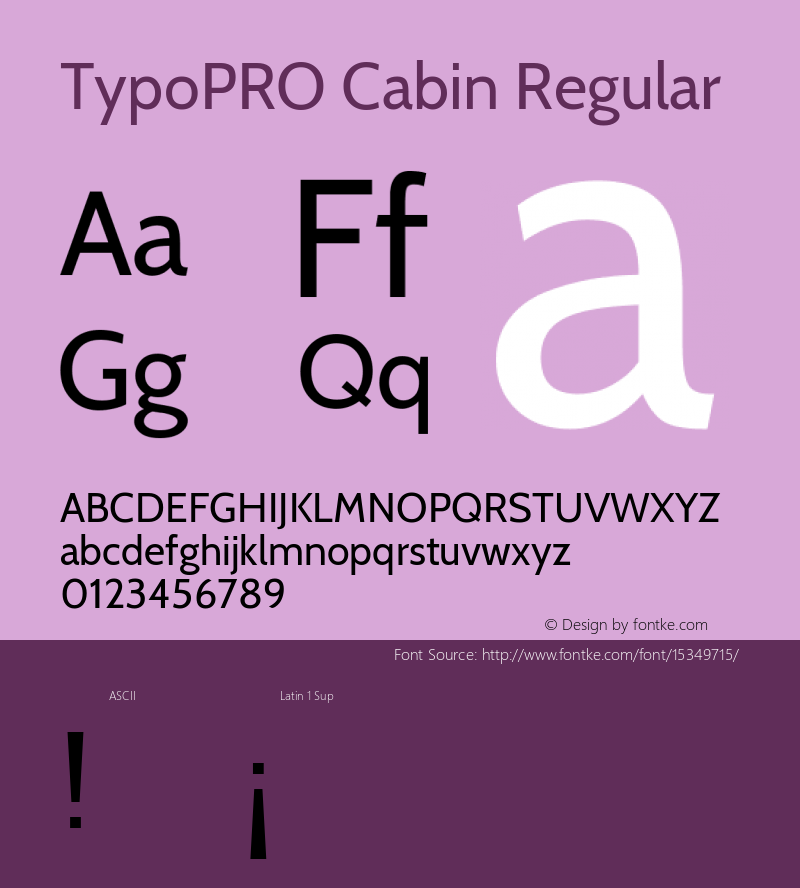 TypoPRO Cabin Regular Version 1.005 Font Sample