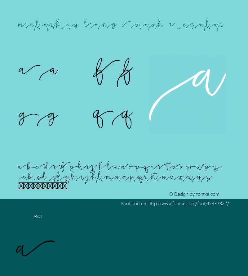 Malarkey Long Swash Regular Version 1.000;PS 001.000;hotconv 1.0.70;makeotf.lib2.5.58329 Font Sample