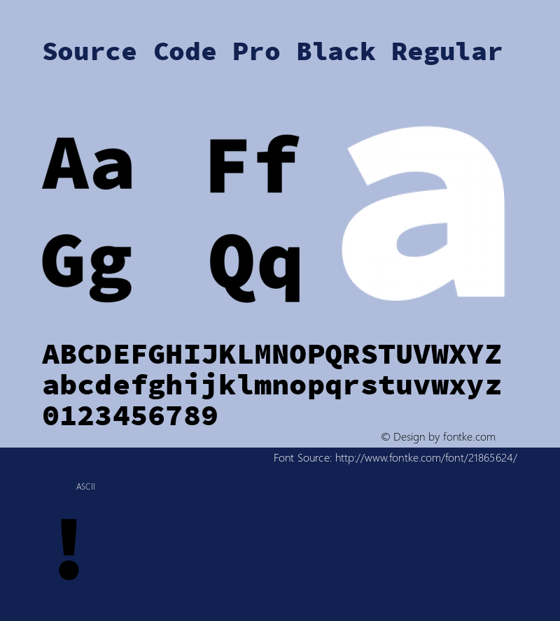 SourceCodeProBlack Version 1.0 Font Sample