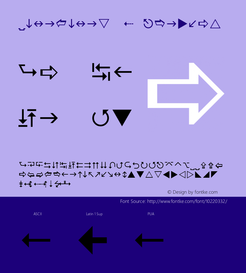 Wingdings 3 Regular Version 1.55x Font Sample