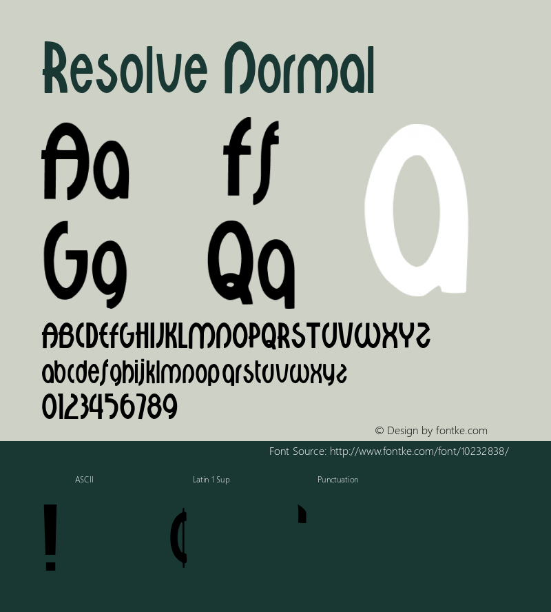 Resolve Normal 1.0 Wed Oct 12 11:08:07 1994 Font Sample