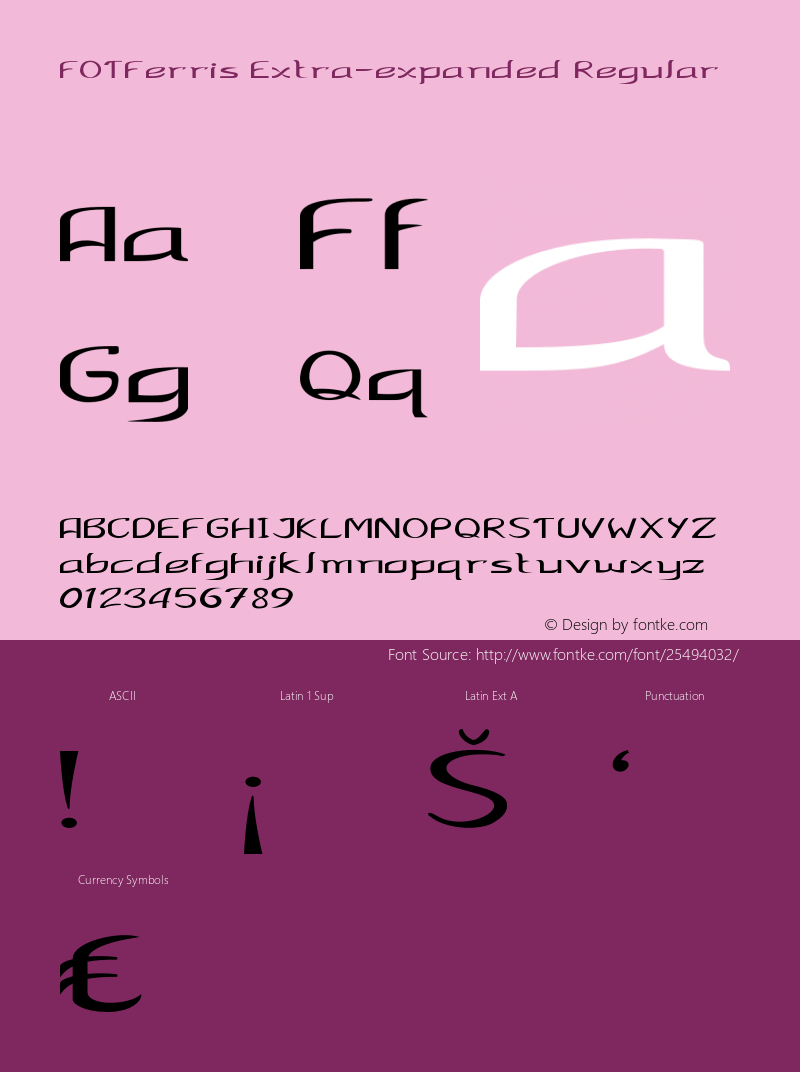 FOTFerris-ExtraexpandedRegular Version 1.000 Font Sample