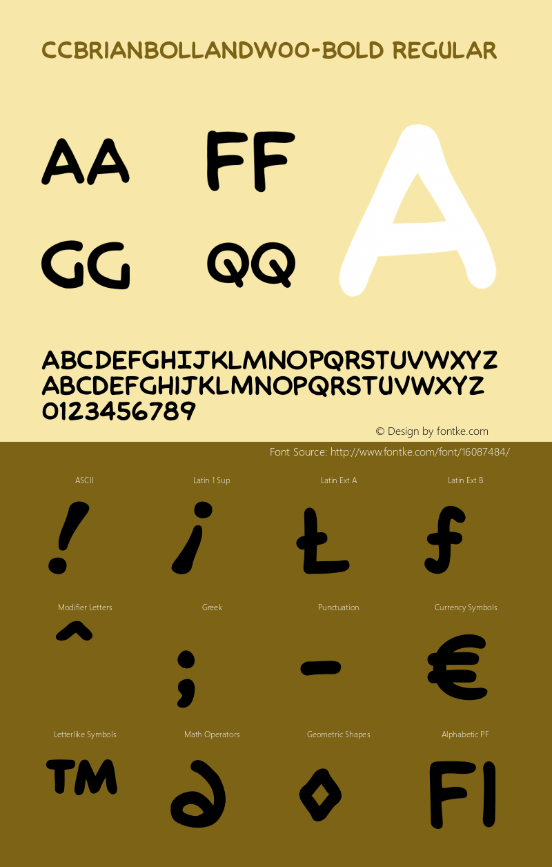 CCBrianBollandW00-Bold Regular Version 1.00 Font Sample