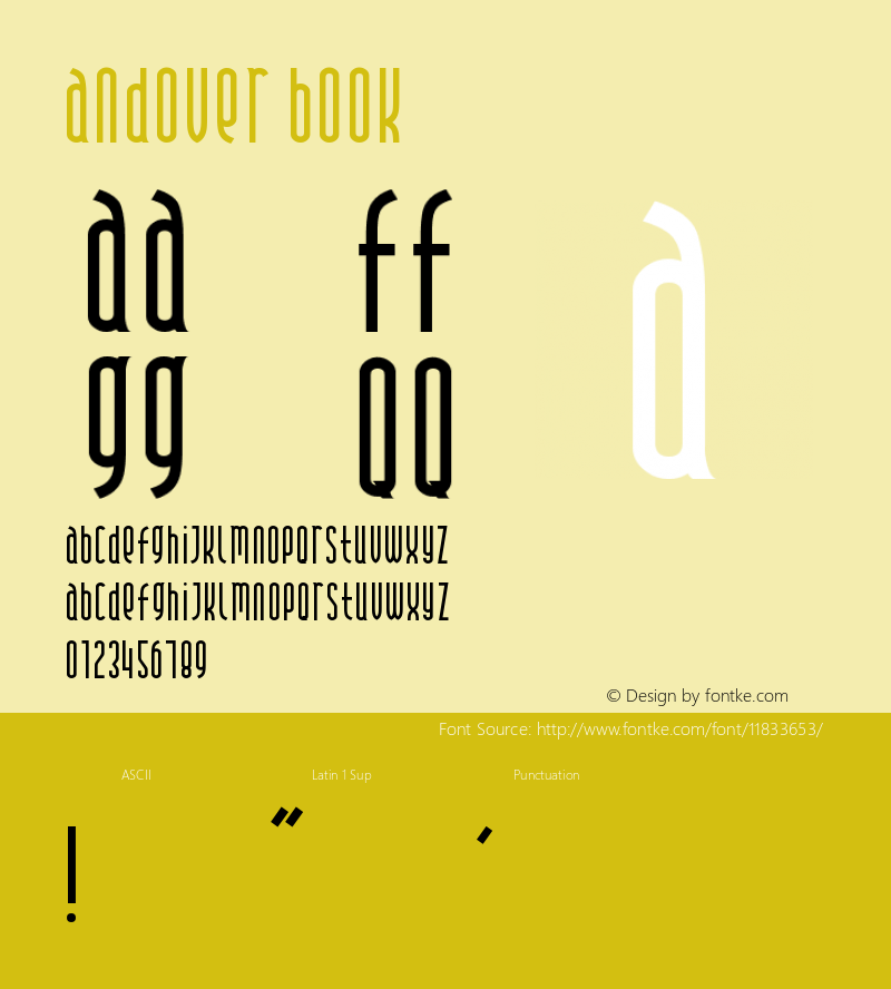 Andover Book Version Macromedia Fontograp Font Sample