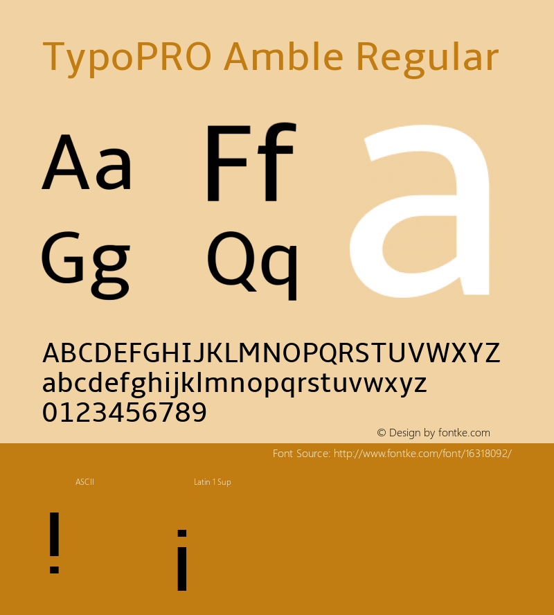 TypoPRO Amble Regular Version 1.00000; 2009 Font Sample