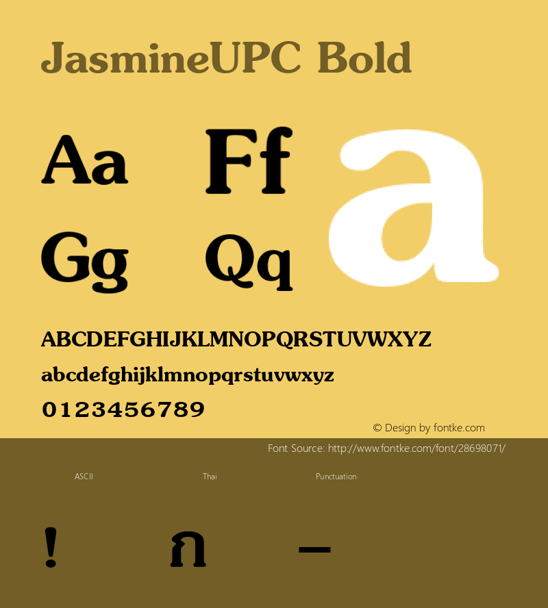 JasmineUPC Bold 001.000 Font Sample