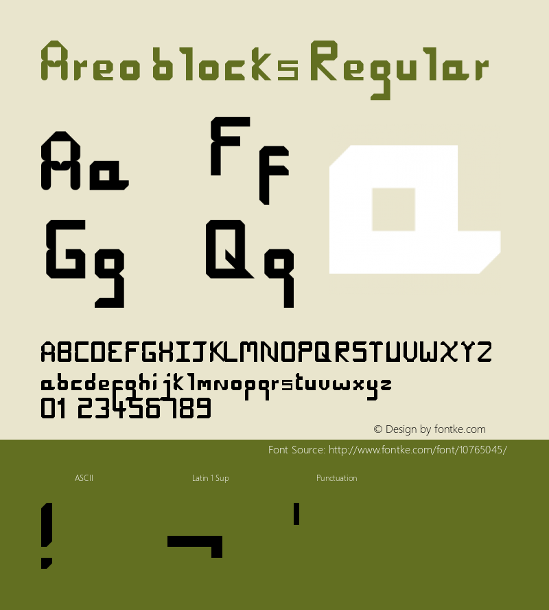 Areo blocks Regular Version 1.0 Font Sample