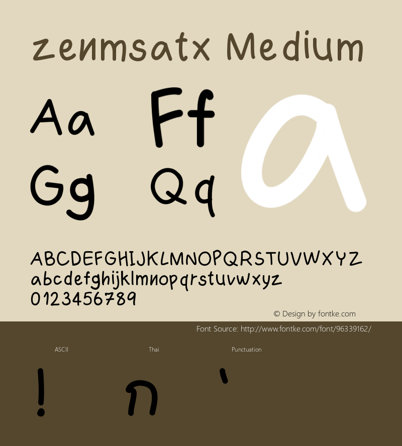 zenmsatx Version 001.000 Font Sample