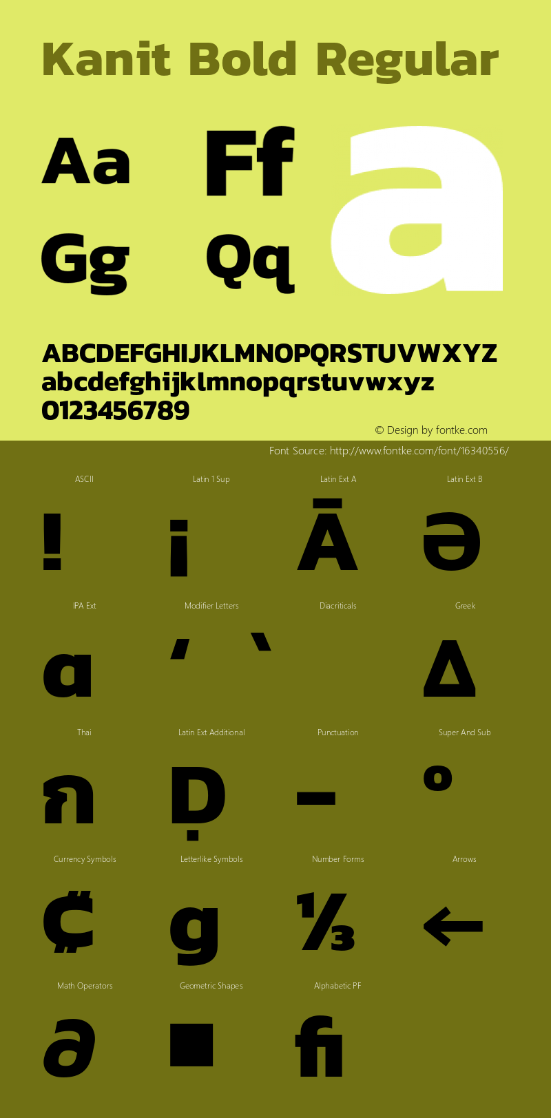 Kanit Bold Regular Version 1.000;PS 001.000;hotconv 1.0.88;makeotf.lib2.5.64775 Font Sample