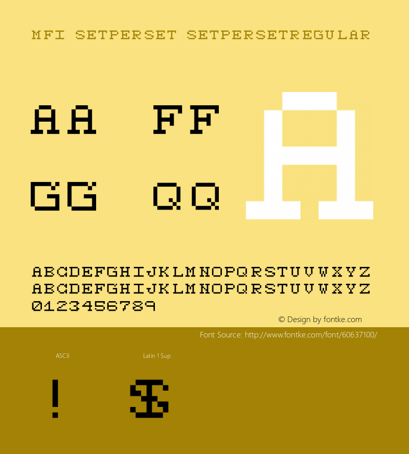 MFI Setperset Regular Version 0 Font Sample