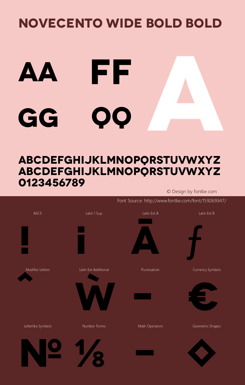 Novecento WideBold Version 1.00 Font Sample