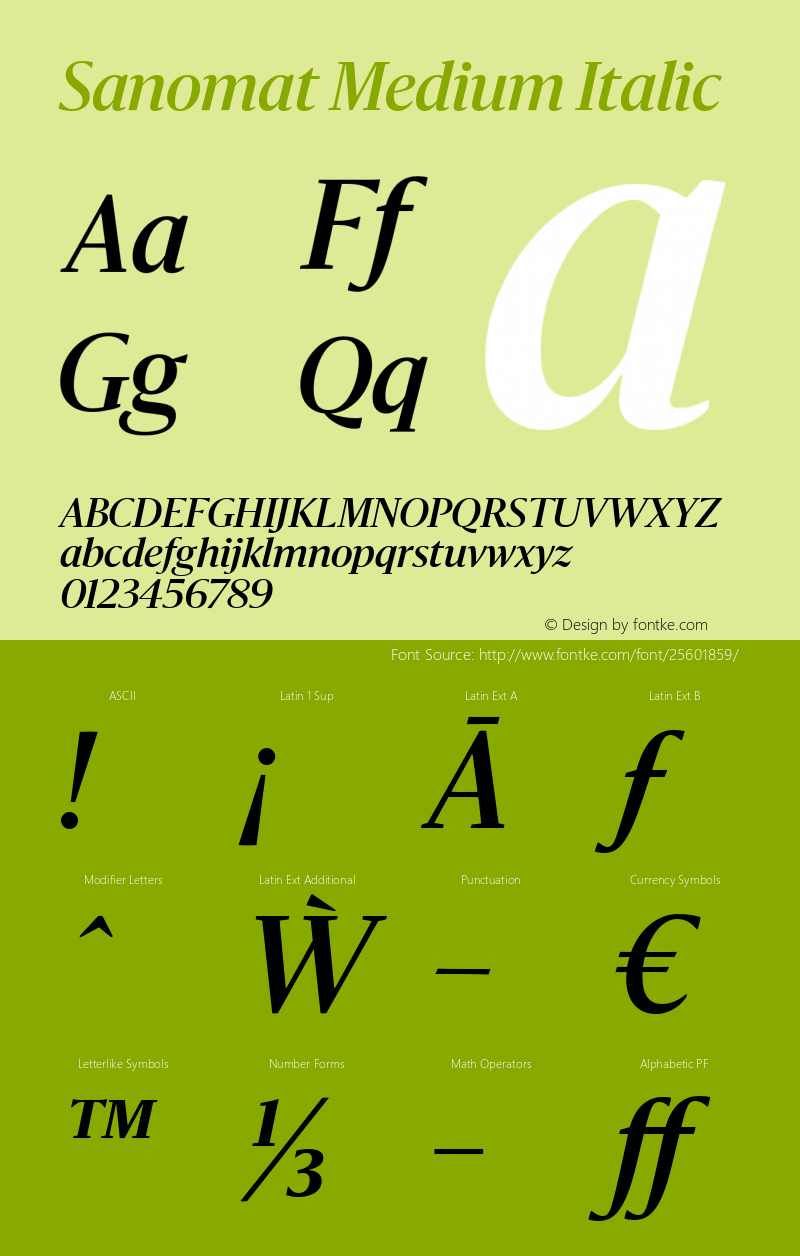 Sanomat Medium Italic Version 1.1 | wf-rip by RD Font Sample