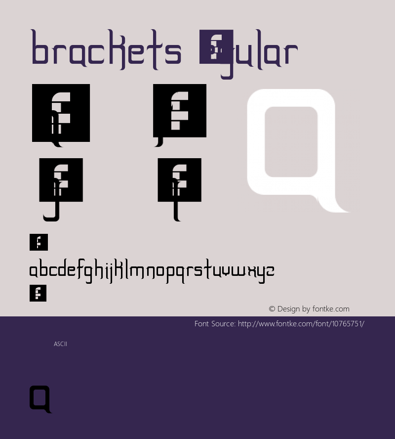 brackets Regular Version 1.0 Font Sample