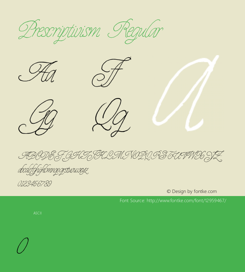 Prescriptivism Regular Version 1.00 March 8, 2016, initial release Font Sample