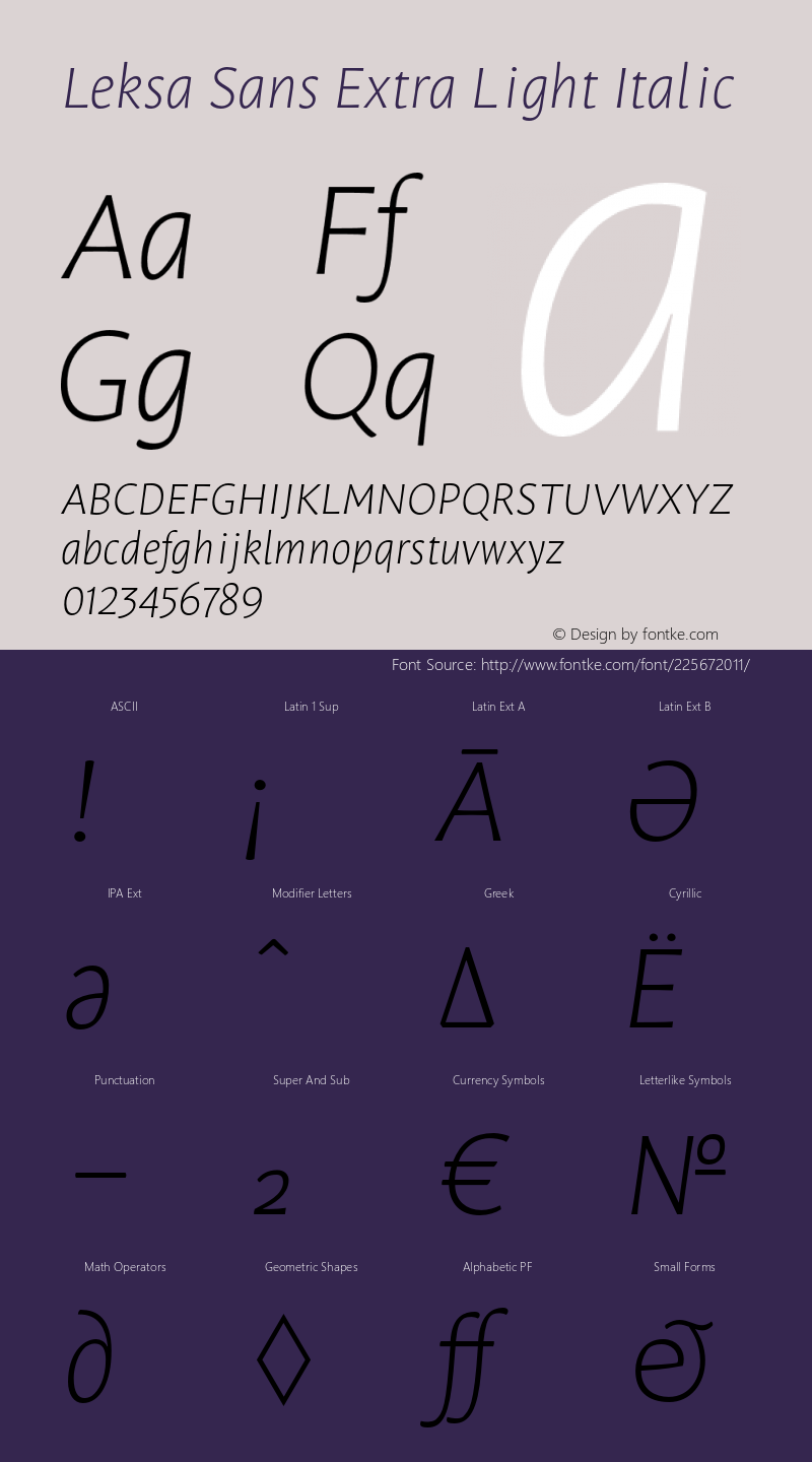 Leksa Sans Extra Light Italic Version 2.000图片样张