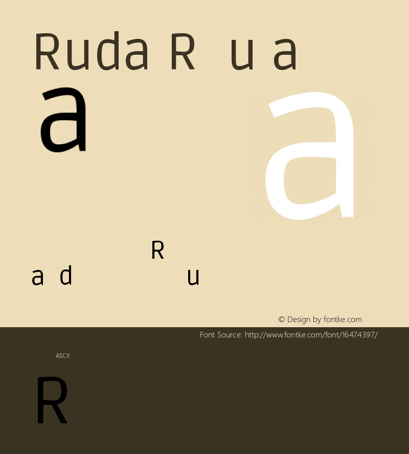 Ruda Regular Version 1.002 Font Sample