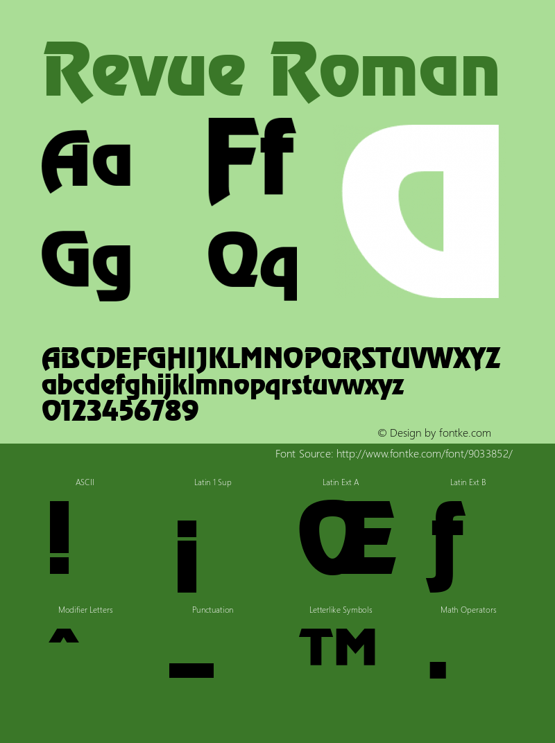 Revue Roman Version 1.00 Font Sample