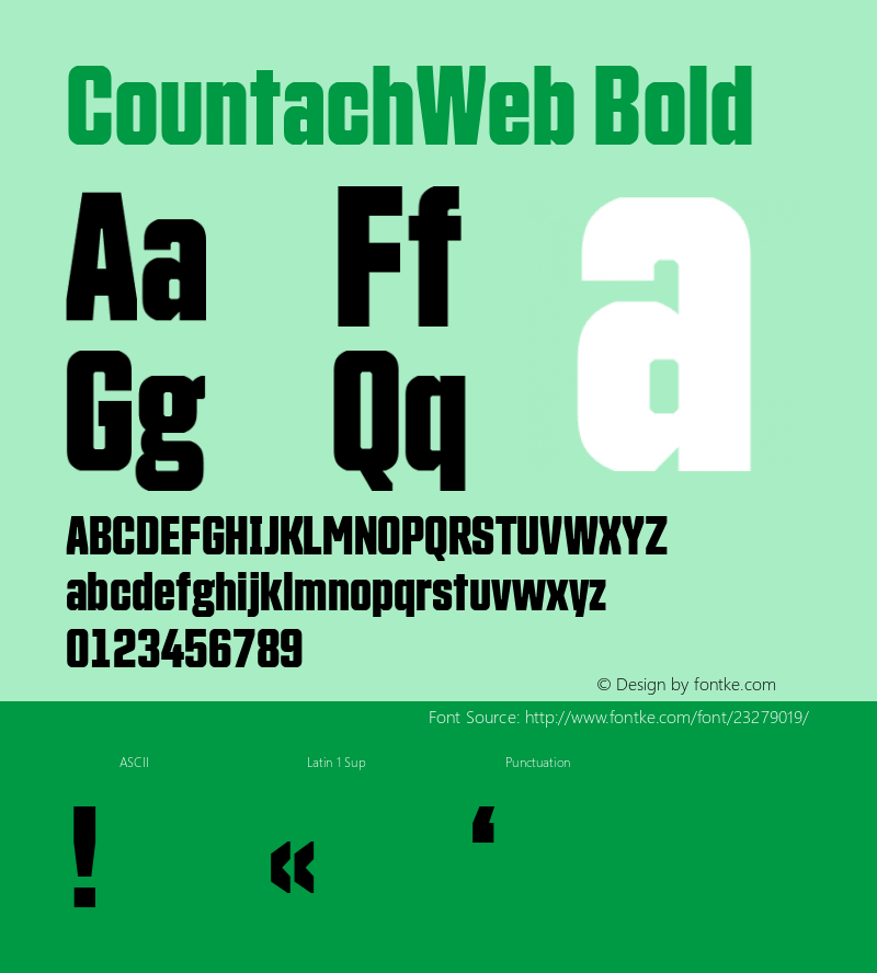 CountachWeb Bold Version 1.002;PS 1.2;hotconv 1.0.72;makeotf.lib2.5.5900; ttfautohint (v1.3.34-f4db) Font Sample