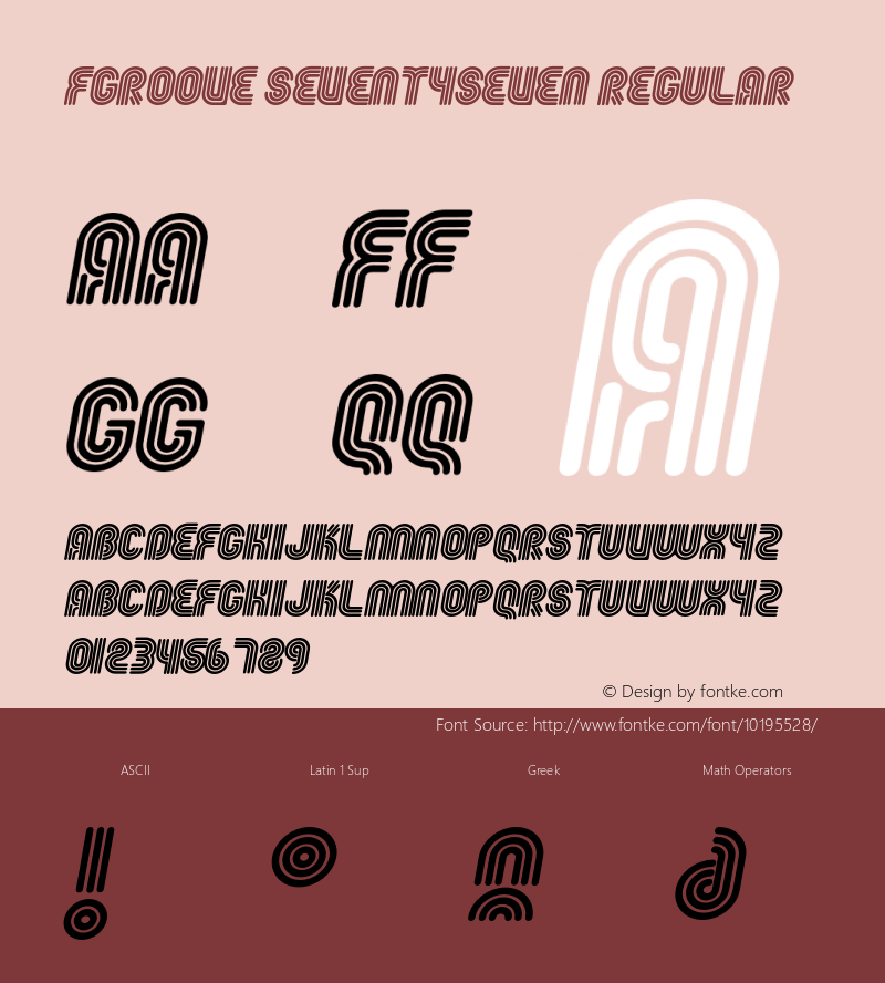 Fgroove SeventySeven Regular 001.000 Font Sample