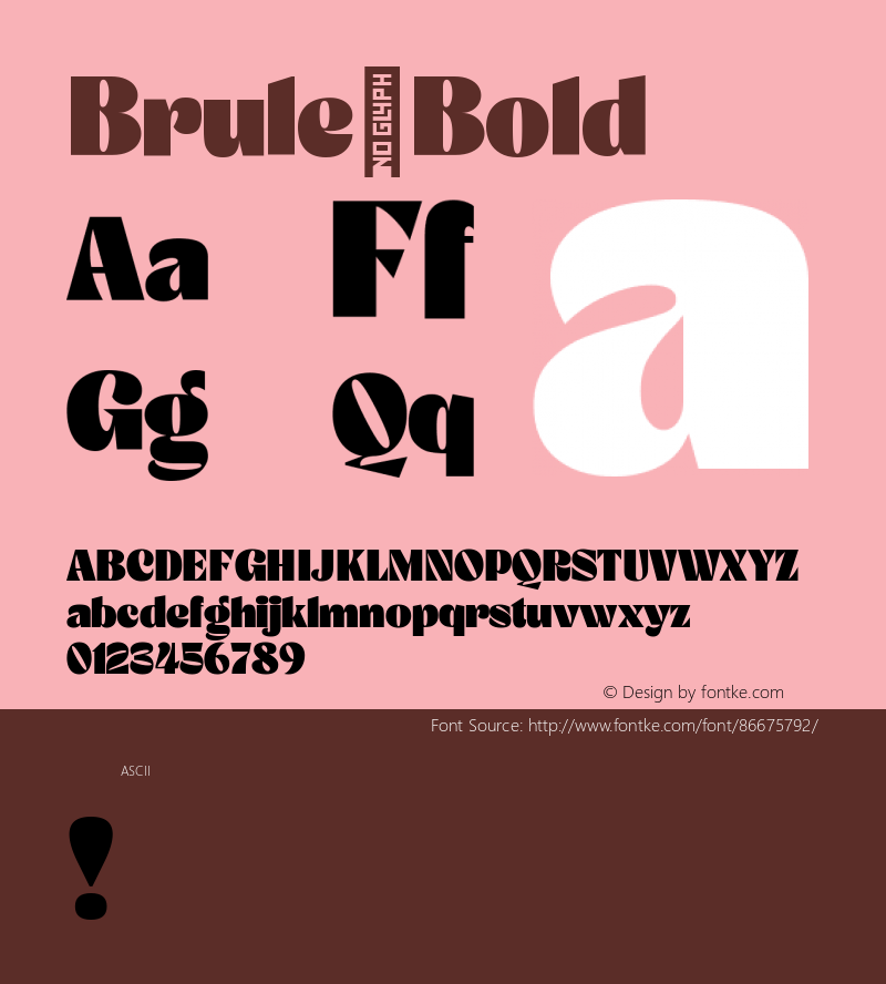 Brule Bold Version 1.000 Font Sample