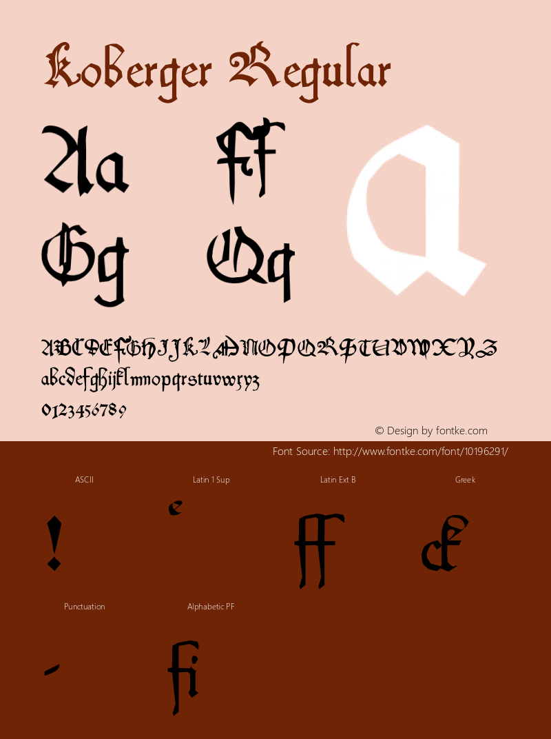 Koberger Regular 001.001 Font Sample