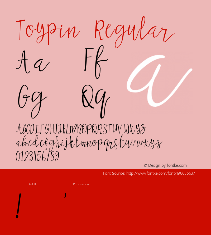 Toypin Version 1.000;PS 001.001;hotconv 1.0.56 Font Sample