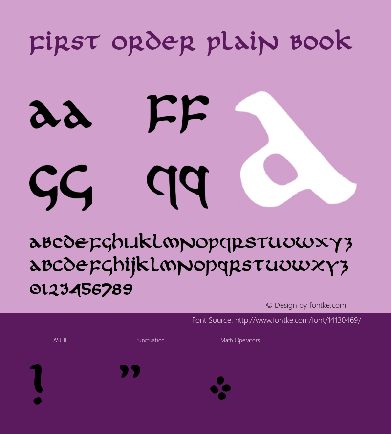 First Order Plain Book Version 2 Font Sample
